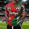 Camiseta de manga corta con cuello redondo para hombre de Portugal Camiseta para aficionado al fútbol Camiseta de seguidor del Mundial Ajuste casual Material ligero