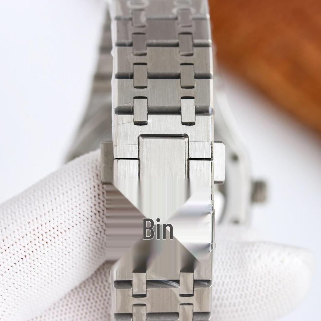 AP Royal Oak Automatik Leuchtende Herren-Stahl-Armbanduhr mit Sichtboden