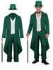 Irischer Saint Patricks Day Herren Smoking Anzug Mit Zylinder Und Gehstock Für Bühnenauftritte