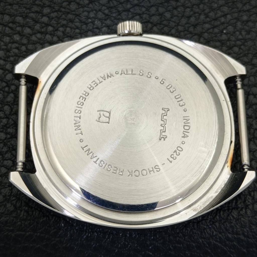 INDIAN VINTAGE HMT KOHINOOR HAND-WINDING MENS GREEN COLOR DIAL WATCH A441049-4 HT-a441049