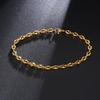 4.5mm Stainless Steel Coffee Bean Bracelet with Button Clasp - European and American Style Jewelry