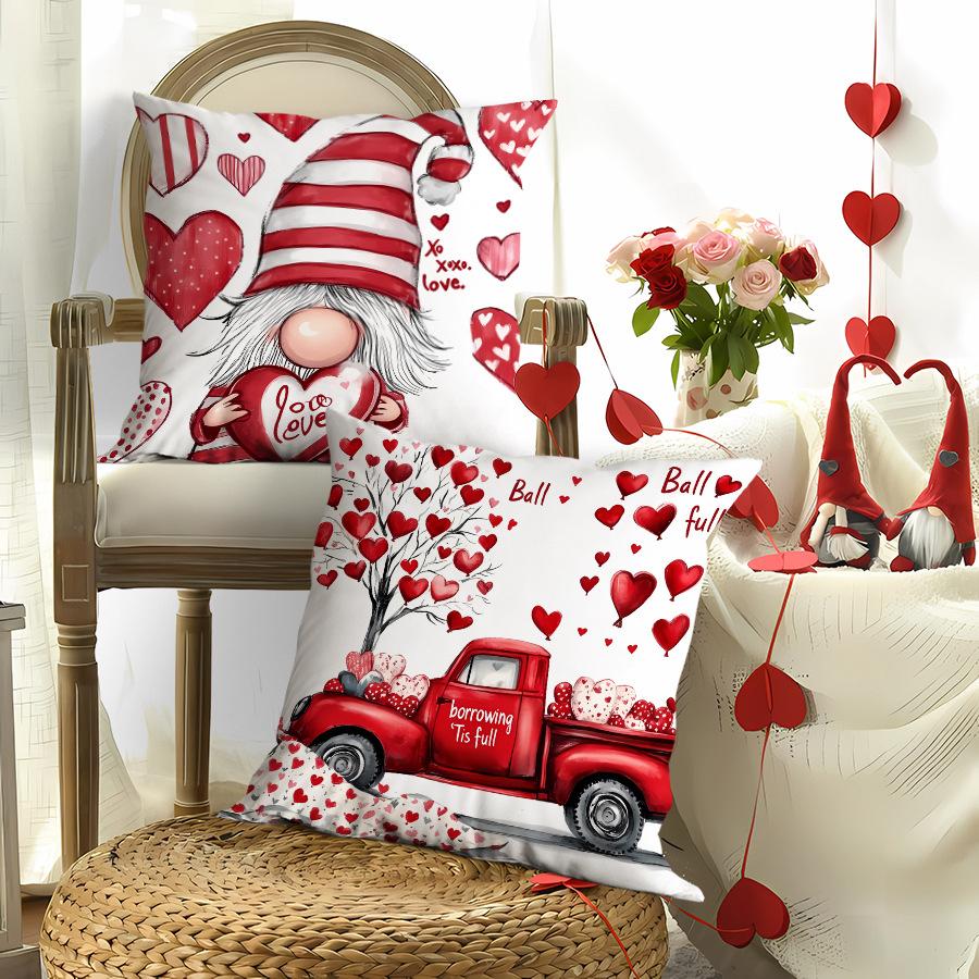 Valentinstag Kissenbezug Liebe Kissenbezug Sofa Wohnzimmer Bettseite Weiche Tasche Rückenlehne Lendenkissenbezug Büro Lendenkissenbezug