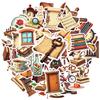 Vintage Retro Office Decals Nostalgic Antique Stationery School Supplies Stationery Stickers For Guitar Suitcase