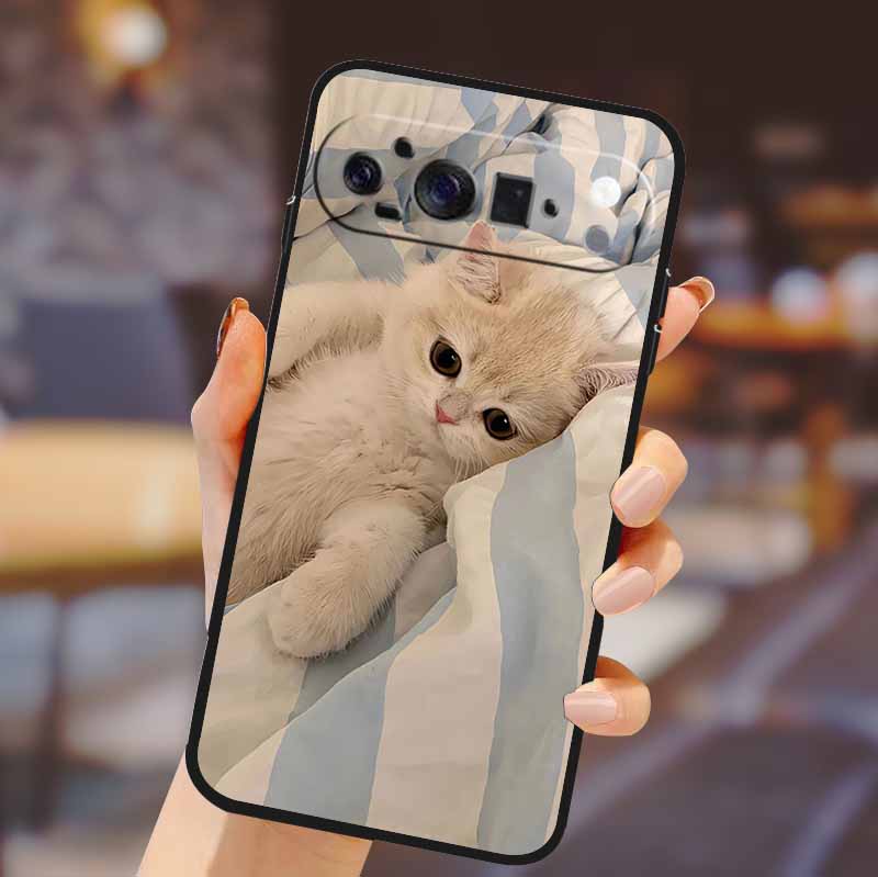 For Google Pixel 10 Pro XL Cover Silicone TPU Phone Case for Pixel10 Pro XL Flowers Gift Para Black Back Soft Protective Capas