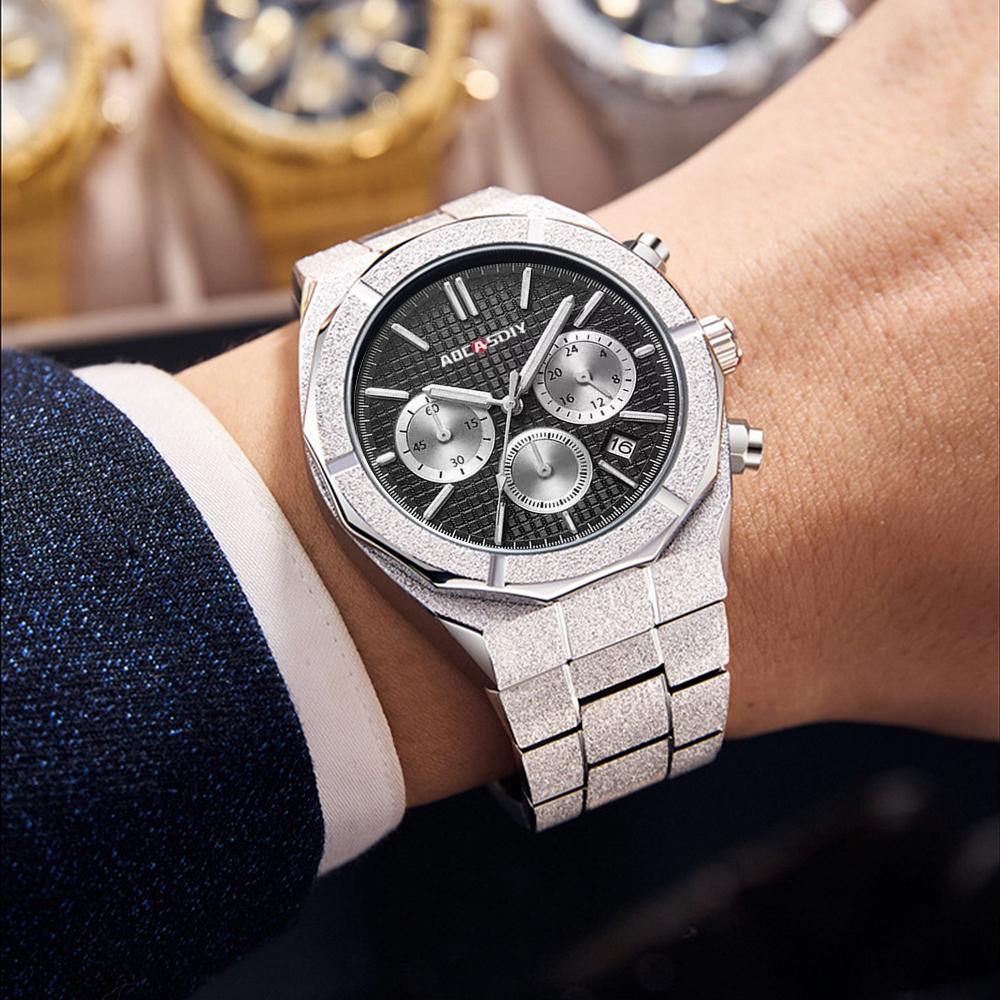 Alloy Quartz Wristwatch Dazzling Brightness New Watch Men Luminous Chronograph Business Waterproof Male Watches with Date