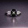Vintage Black Lindy Star Sapphire Oval Ring, 925 Sterling Silver, Handmade Ring, Birthstone Jewelry