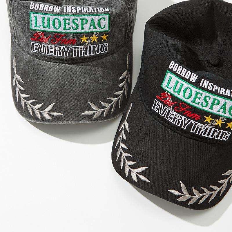 Embroidered baseball cap spring new casual couple showing small face big head circumference cap trendy brand