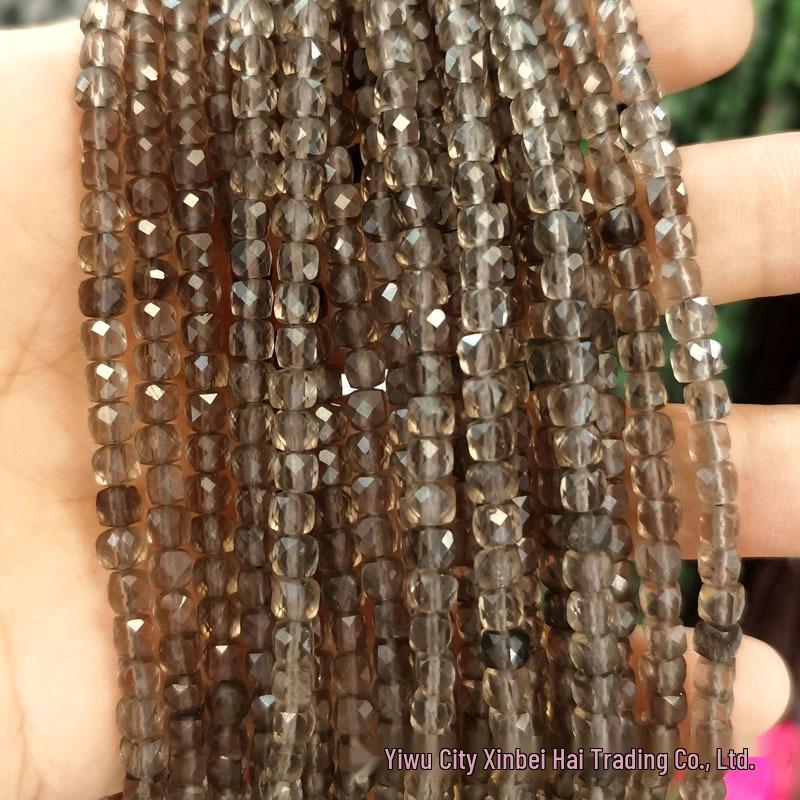 4x4mm Natural Stone Faceted Square Beads: Amethyst, Tourmaline, Garnet Jewelry Accessories