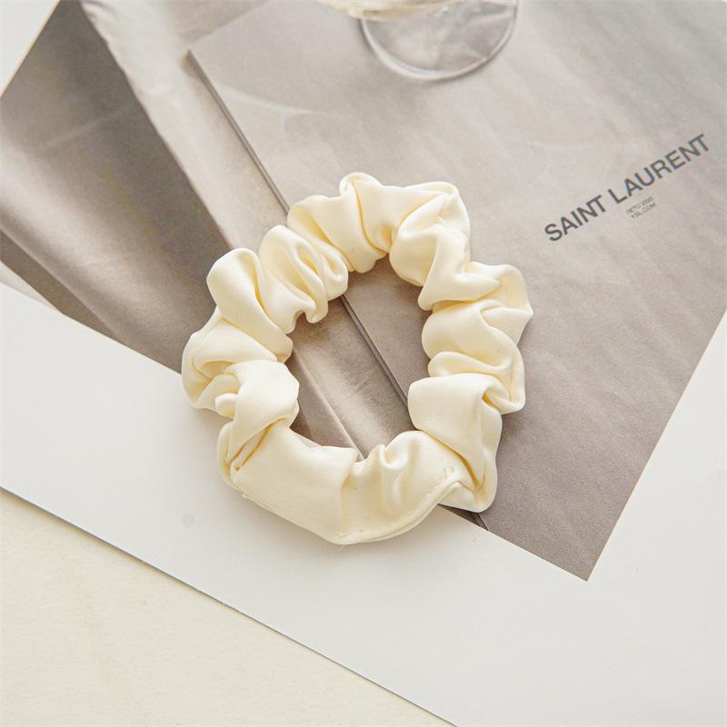 1Pc Small 7cm Hair Ring Silk Satin Hair Scrunchies Simple Versatile Ponytail Holder Sweet Solid Color Headwear Accessories Women