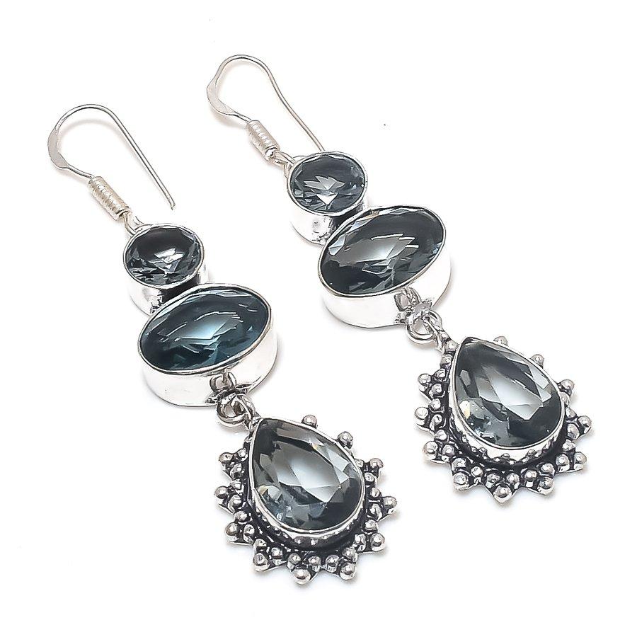 

Iolite Quartz Gemstone 925 Sterling Silver Earring 2.56