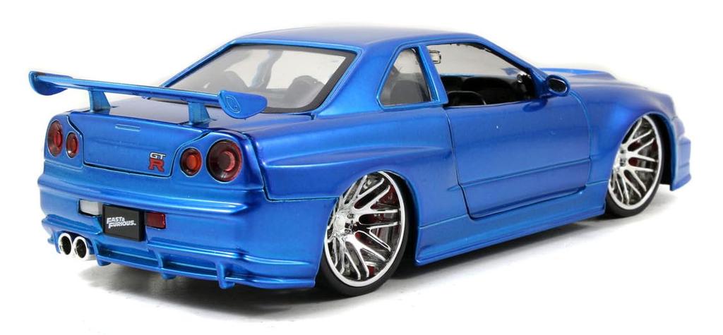 Kyosho Jada Toys Fast Furious Series Nissan Skyline Blue Finished Model JADA97173 & 1/24 F&F GT-R (R34) (Brian)