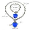 18K Gold-Plated Peach Heart Crystal Necklace for Women