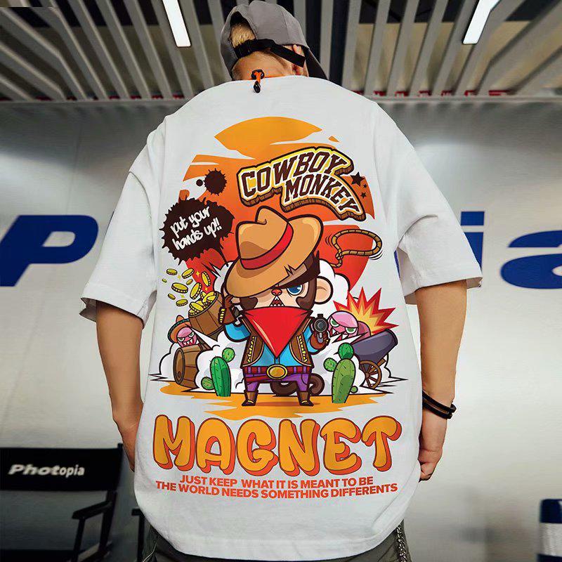T18 Polyester Hip Hop Oversized T-Shirt, M-8XL - Short Sleeve Hong Kong Style, Plus Size Trend