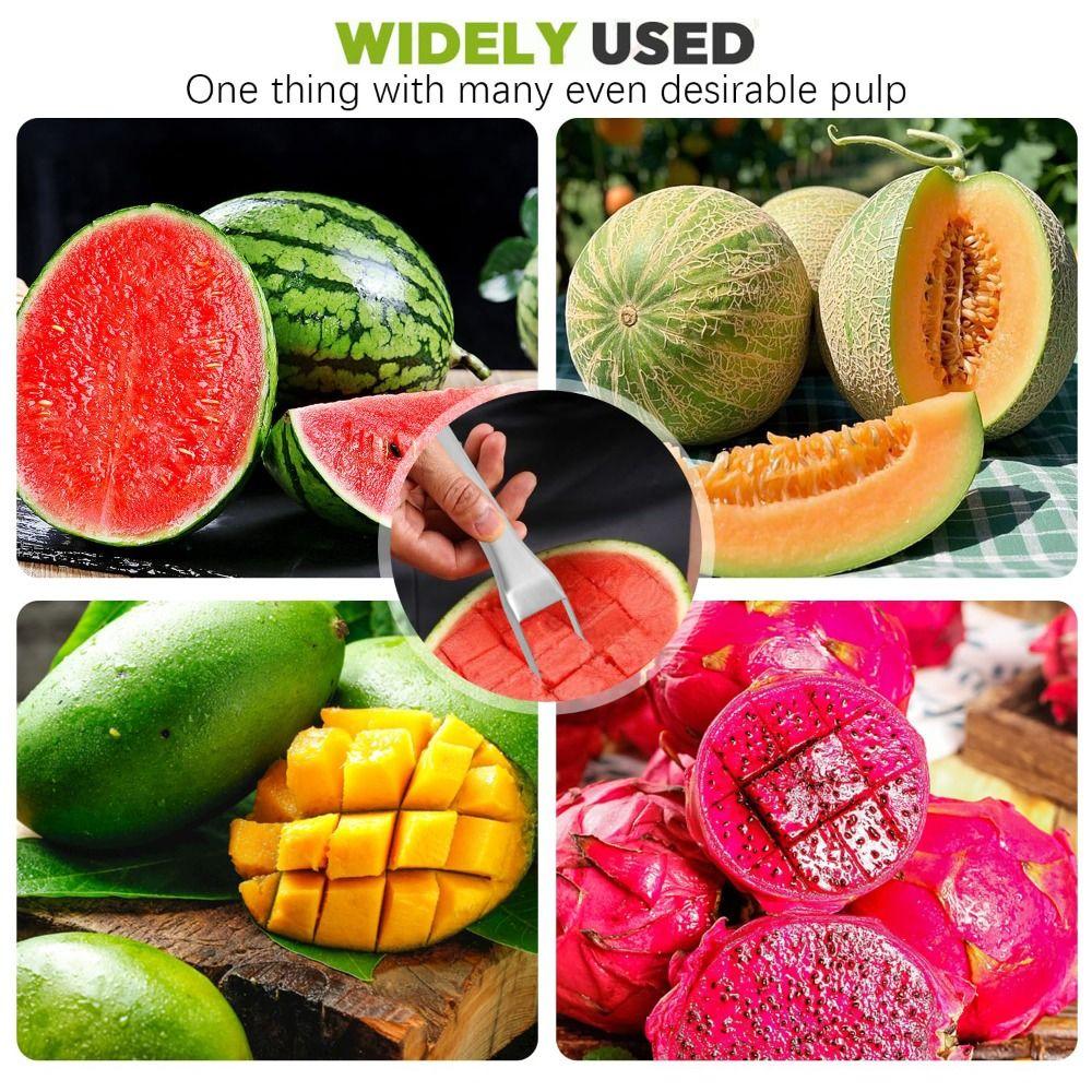 1/2/3 PCS Artifact Stainless Steel Watermelon Cutter 3-in-1 Dual Head Slicer Tool Multi-functional Portable Fruit Forks Home Use