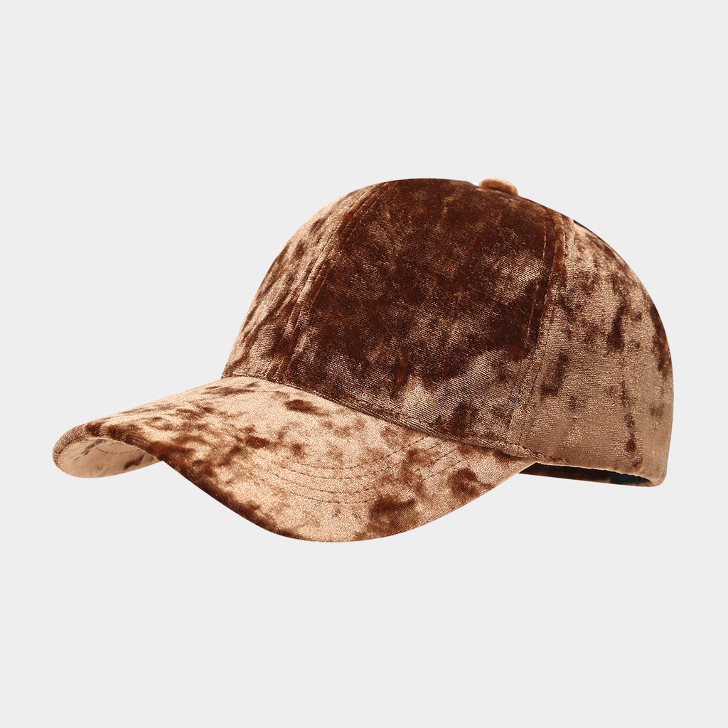 European and American Velvet Solid Visor Cap - Unisex Winter Fashion Casual Curved Brim Sun Hat, Couples' Vintage Baseball Cap
