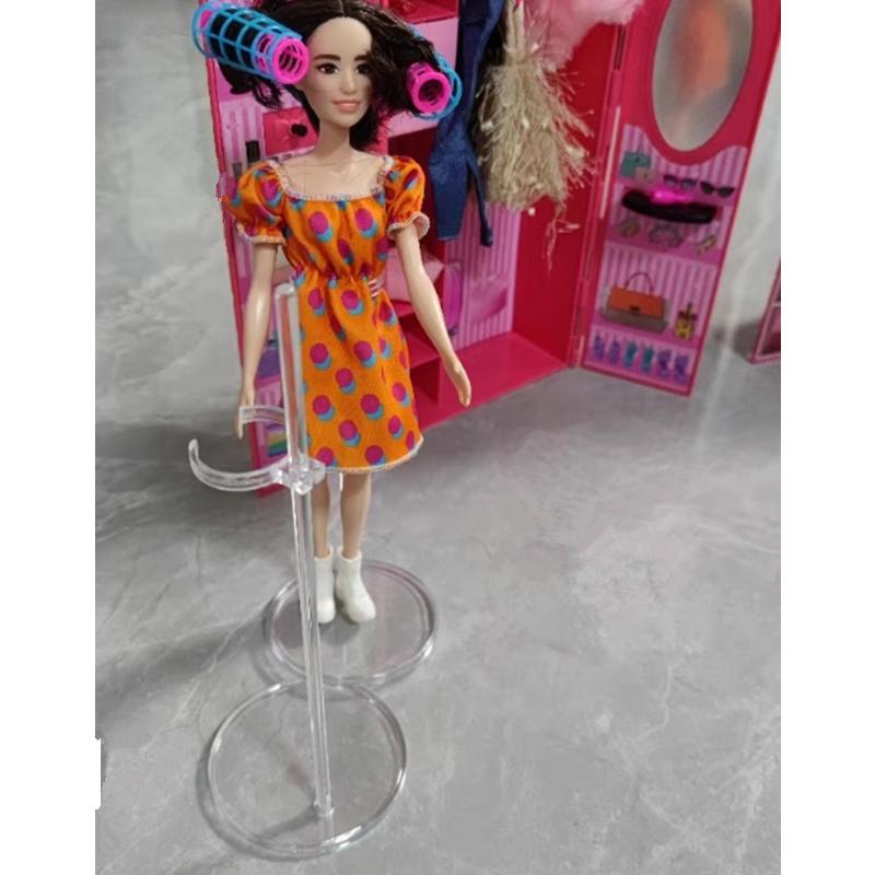 3 Pies Stand for 30cm Doll Plastic Display Rack Transparent Waist Support Bracket