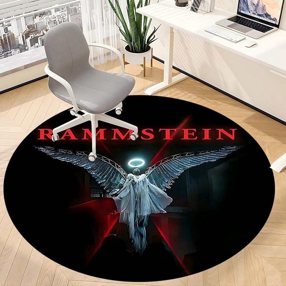 1PC Rammstein Angel Wings Office Round Rug, Non-slip, Soft and Durable Office Rug for Interior Decoration, Perfect for Office,yy250915006