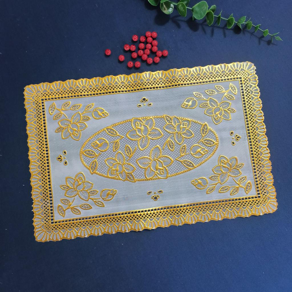 European-style household bronzing hollow placemat hotel high-end light luxury western dining mat floral thermal insulation mat