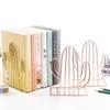 A Pair of Cactus-shaped Nordic-style Rose Gold Iron Bookends Creative Metal Telescopic Bookends and Desktop Storage Racks