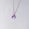 Moon Crescent Mirror Pendant Necklace - European & American Style, Titanium Steel, Fashion Clavicle Chain