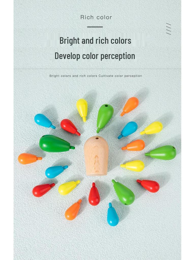 Creative Interlocking Wooden Cactus Balancing Blocks - Educational & Colorful Modeling Toy Set