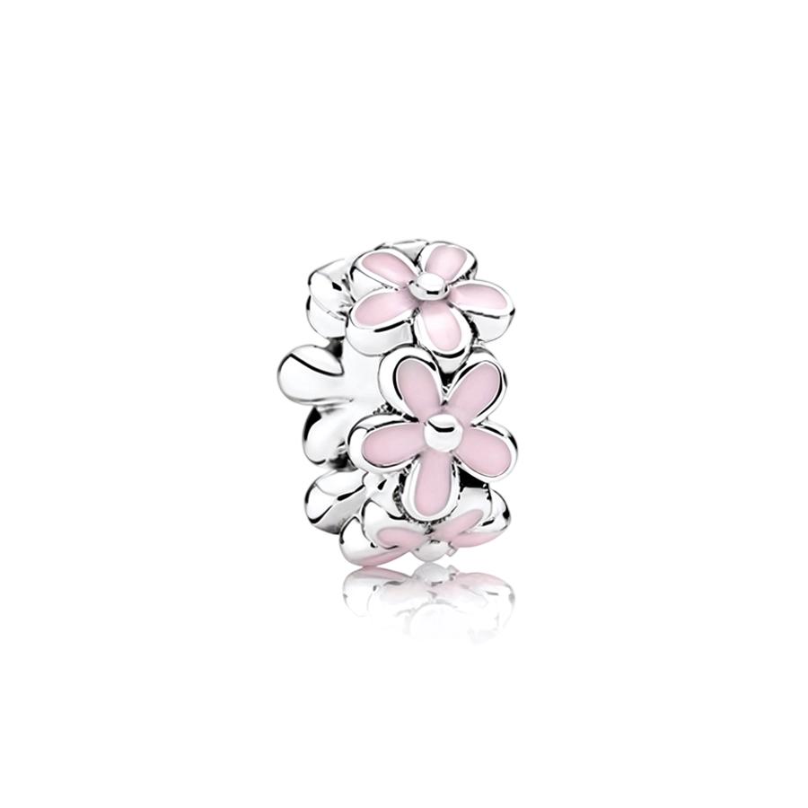Pink Flowers Series Charm Beads Daisy Flower Clip Cherry Blossom Rose In Bloom Fit Original Bracelets Diy Jewelry Gifts