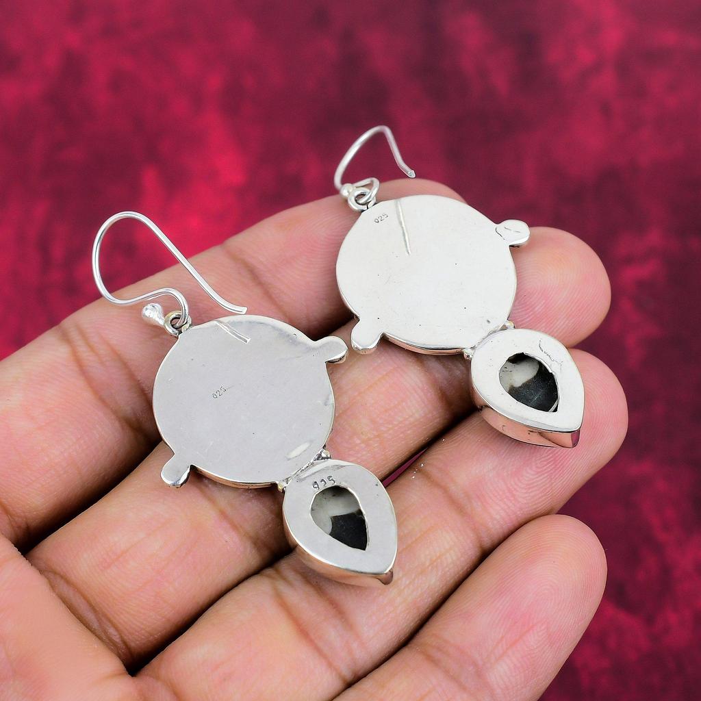 Buffalo Jasper Earrings Gemstone Jewelry, 925 Solid Sterling Silver Earrings, Gift For Women Handmade Earrings