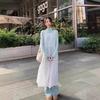 Sweet Korean-Style Women's Spaghetti Strap Vest Dress - 2026 Spring A-Line Layered Mid-Length Skirt