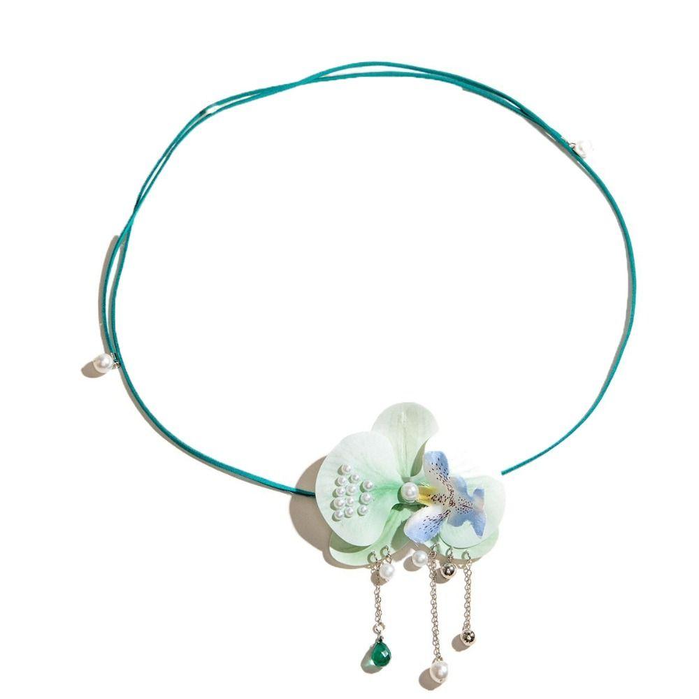 Exaggerated Flower Necklace Drawstring Korean Style Choker  Photograph
