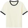 Hotwind Women's Contrast Round Neck T-shirt