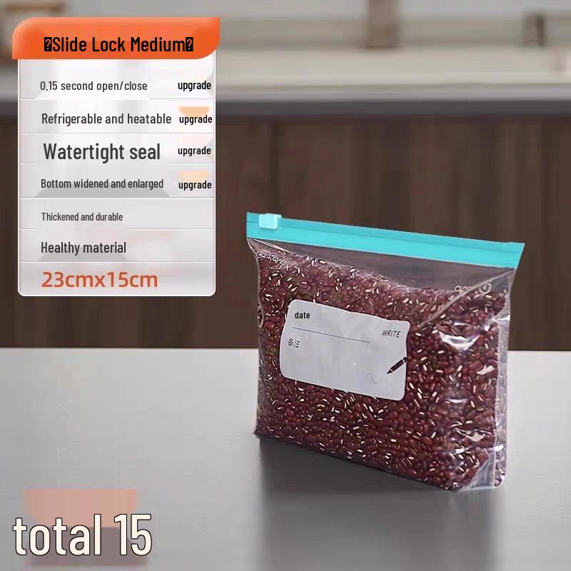 Food-grade Self-Sealing Freezer and Storage Bags for Snacks, Fruit, and More - Zipper Type