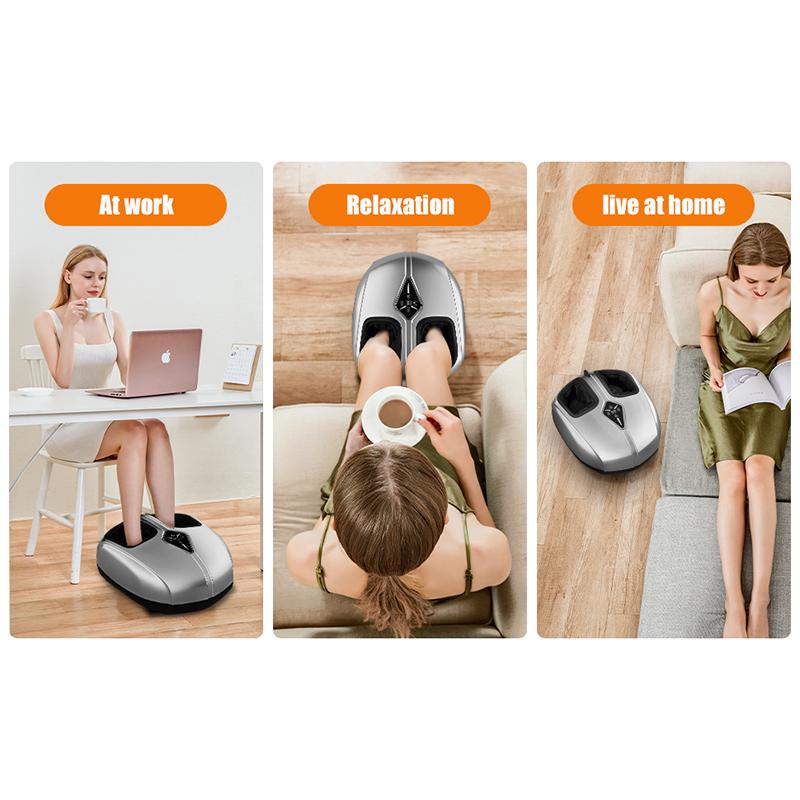 Electric Foot Massage Machine Kneading Air Compression Foot Massager with Heating Vibration Relax Foot Household Gift