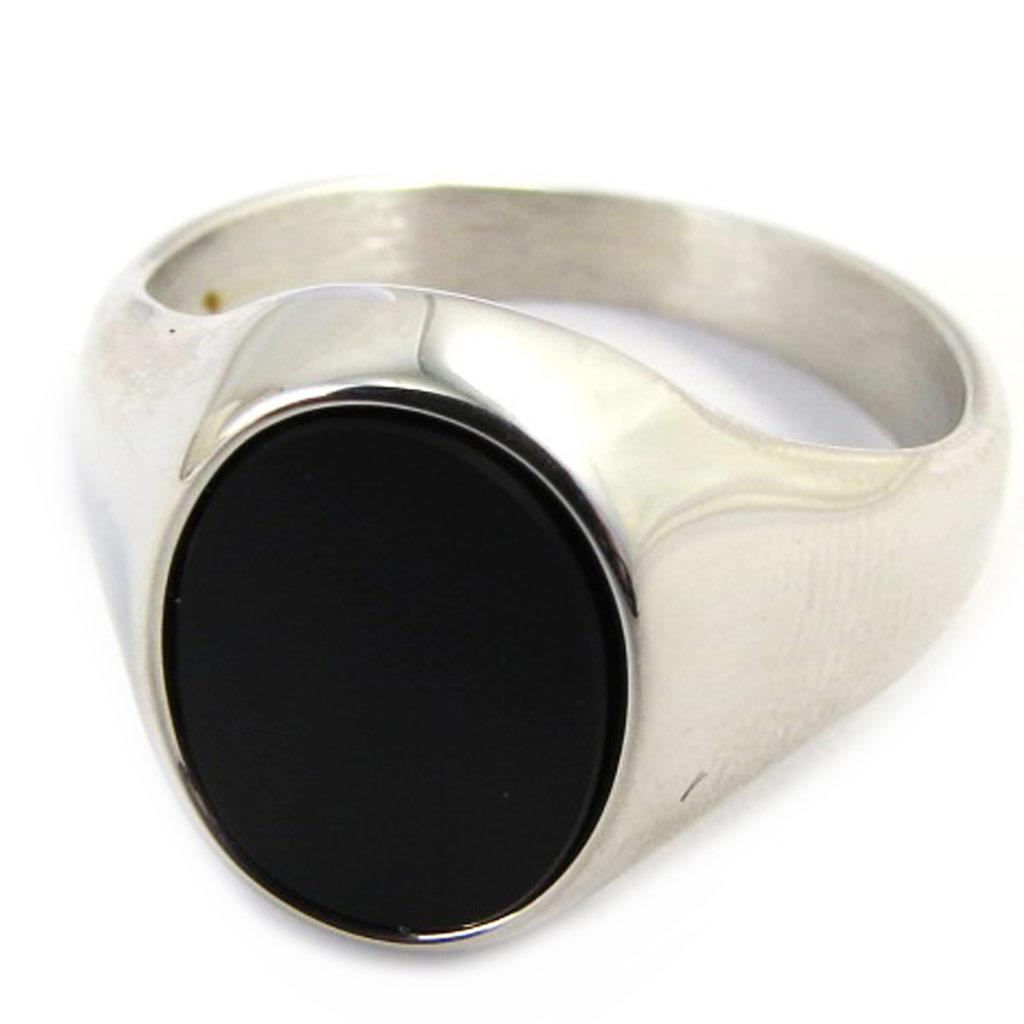 Stříbrný pečetní prsten 'Karl' onyx (15x11 mm)