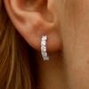 Temperament Crystal Studded Earrings Minimalist Plain Round Earrings Small Hoop Earrings  Party