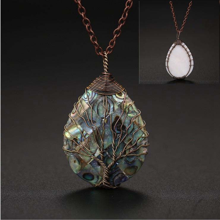 

Natural Color Shell Abalone Shell Water Drop Pendant Necklace, Jewelry, Women S Necklace