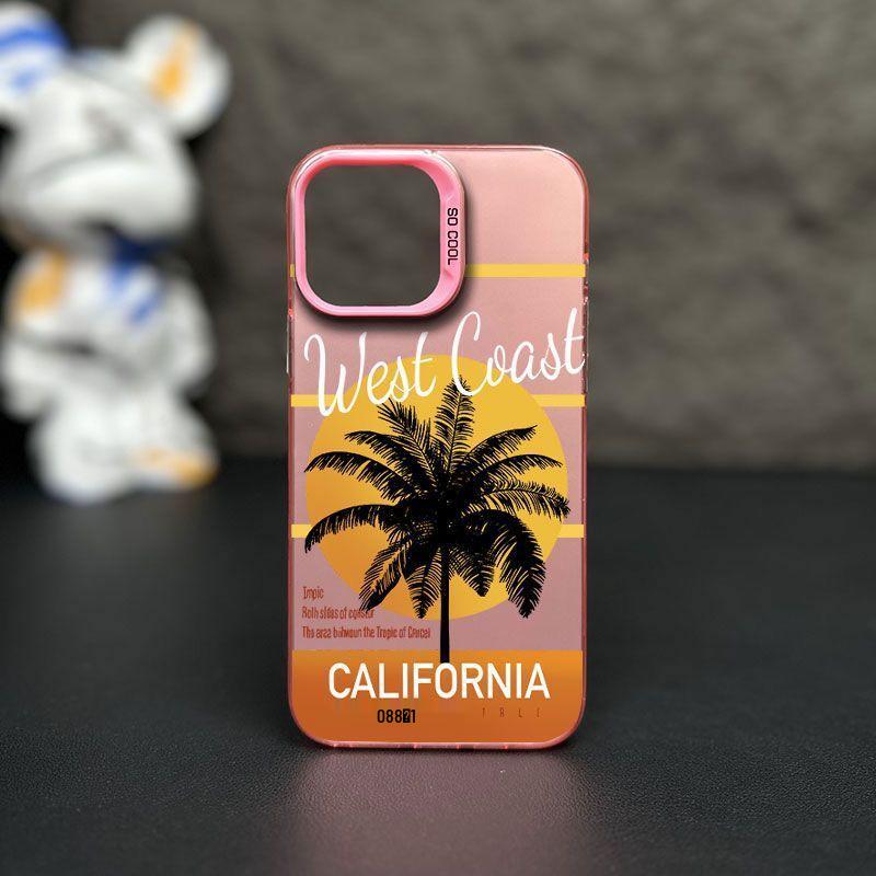 Coconut Tree Sunset iPhone15Pro Case for Apple iPhone 14/13/12/11/XsMax/xr/x - Trendy Laser Design