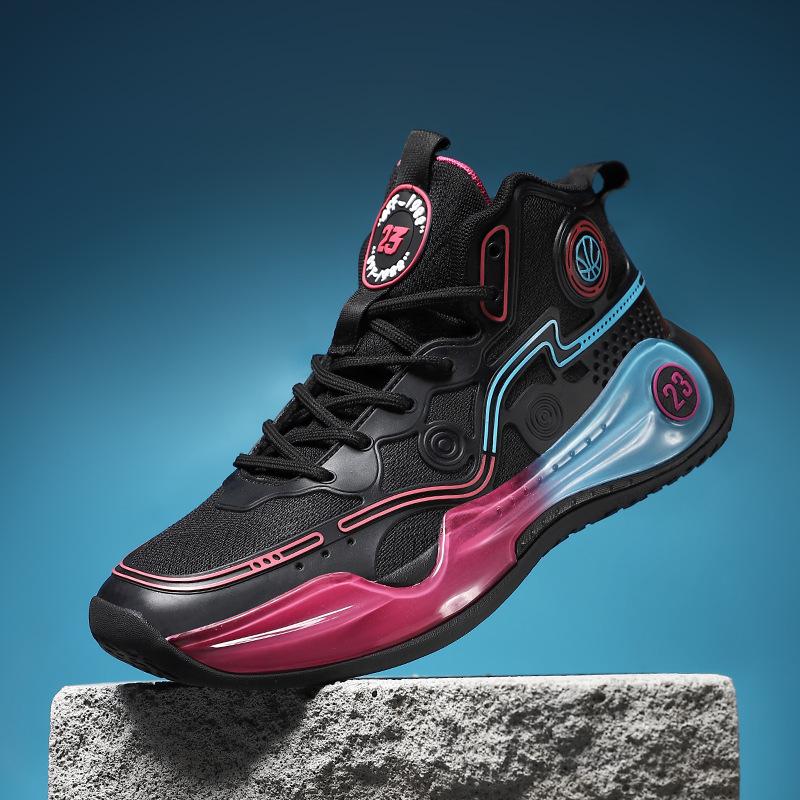 Luminous Basketball Shoes Phantom Actual Combat Men's Shoes Breathable Teenagers Zhongbang Sports Shoes Running Trend Dad Shoes Children