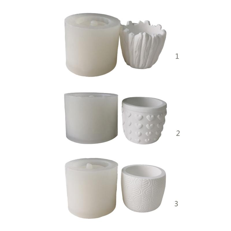 Love Hearts Leaves Succulents Pot Resin Silicone Mold Suitable for Diy Garden Concrete Flower Pot Candle Holder Crafts