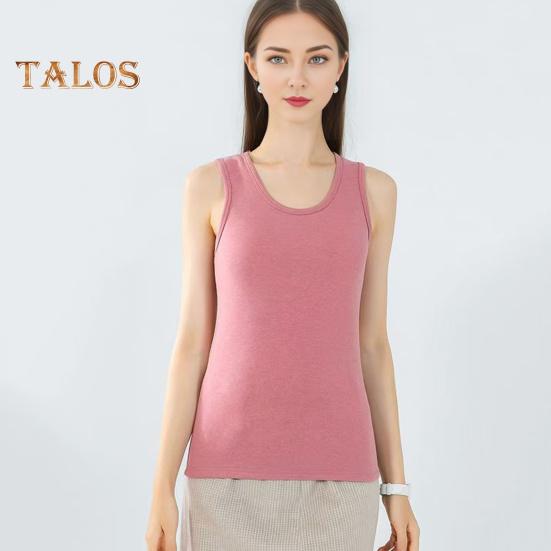 Zimní Dámská zateplená vesta Bezešvá Sametová Rychlá Temperature Lock Kulatý výstřih Slim Fit Elastická vnitřní nošení Bez rukávů Spodní část tílka