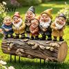 Metal Ground Stakes Six Dwarfs Garden Stake, 2D Acrylic Yard Art Fairy Tale Waterproof Outdoor Signs Decoration, Sign for Lawn Flower Bed Backyard