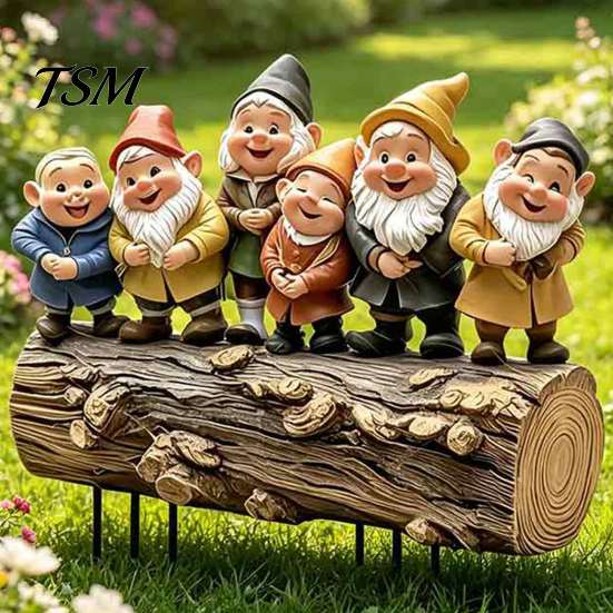Metal Ground Stakes Six Dwarfs Garden Stake, 2D Acrylic Yard Art Fairy Tale Waterproof Outdoor Signs Decoration, Sign for Lawn Flower Bed Backyard
