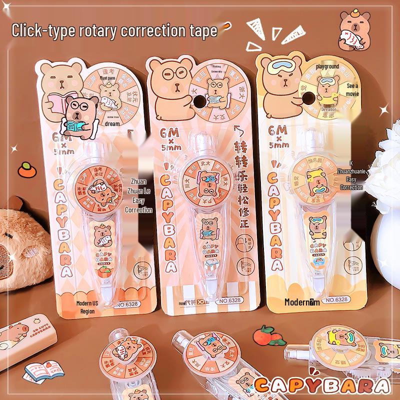 Novelty Capybara Rotating Cartoon Correction Tape for Students