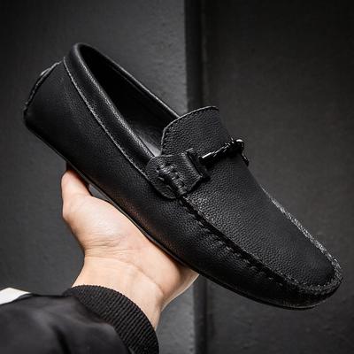 FashionNew Men's Genuine Leather Loafers Men Casual Summer Shoes Big Size 38-49 Brand Male Flat Slip On Shoes Driving Moccasins For Men