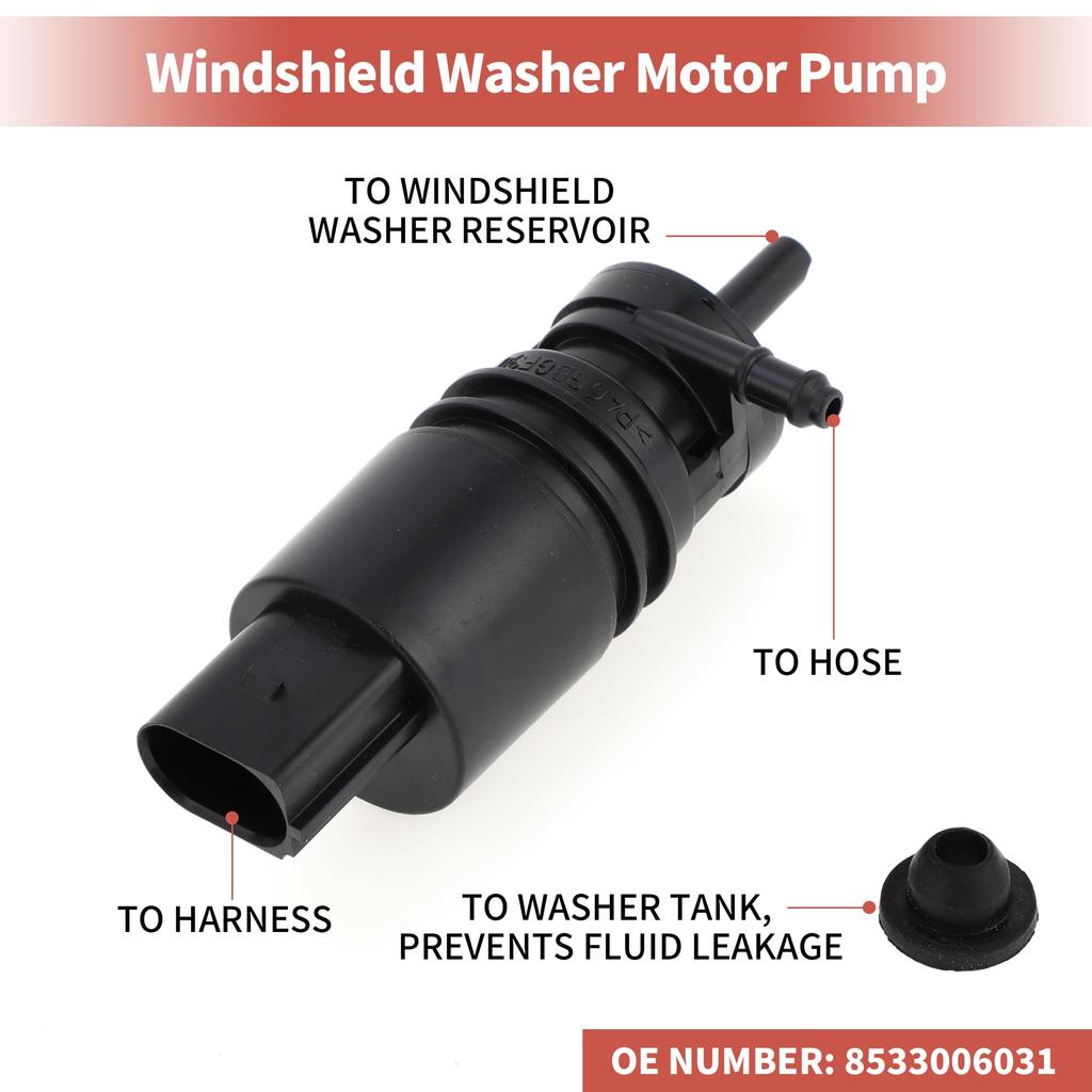ACROPIX BMW 3 Series 7 Series Windshield Washer Pump with Grommets Windshield Washer Fluid Pump Number: 7302589 (1 Pack)