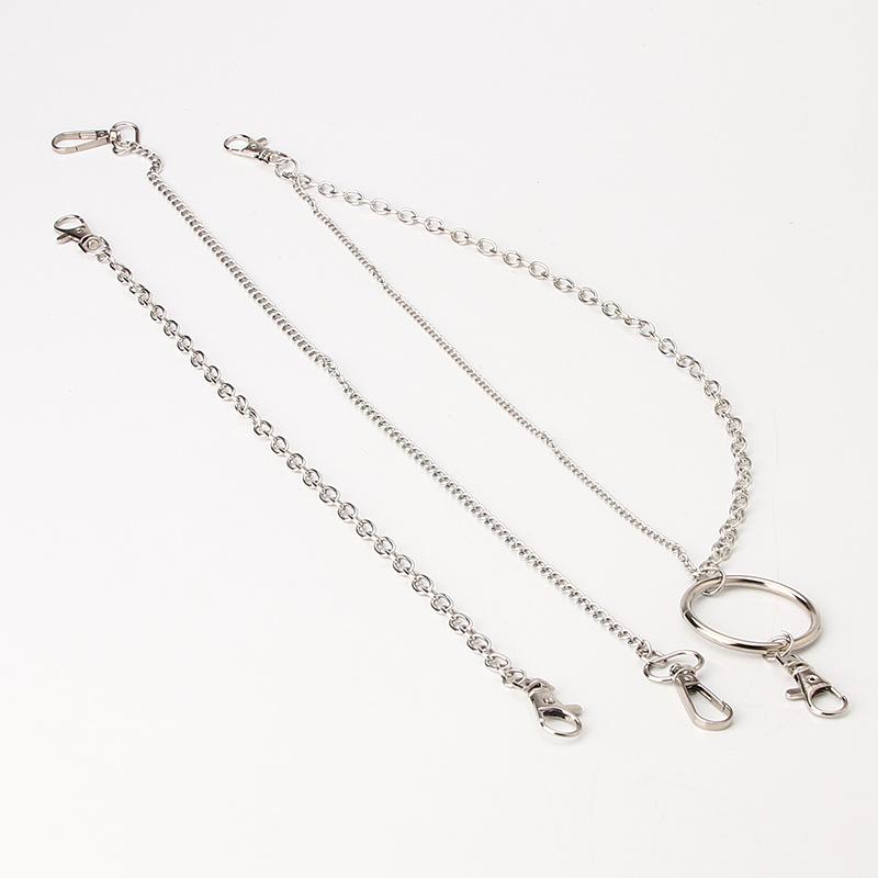 Trendy Rock Metal Ring Chain Punk Style Single Chain Trendy Belt Clothing Chain