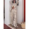 Long Sleeve Shirt Printed Pants Set Long Sleeve Shirts Print Trousers Set