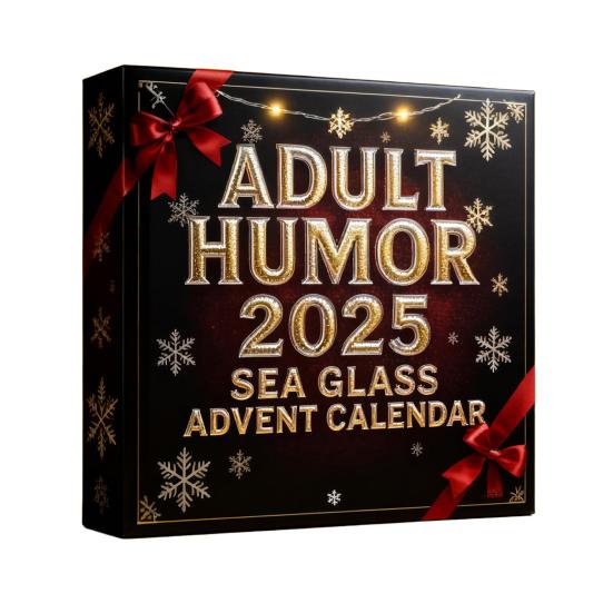 Sea Glass Accents 2025 Adult Humor Advent Calendar 24 Days Countdown Calendar with Funny Christmas Jokes Holiday Gag