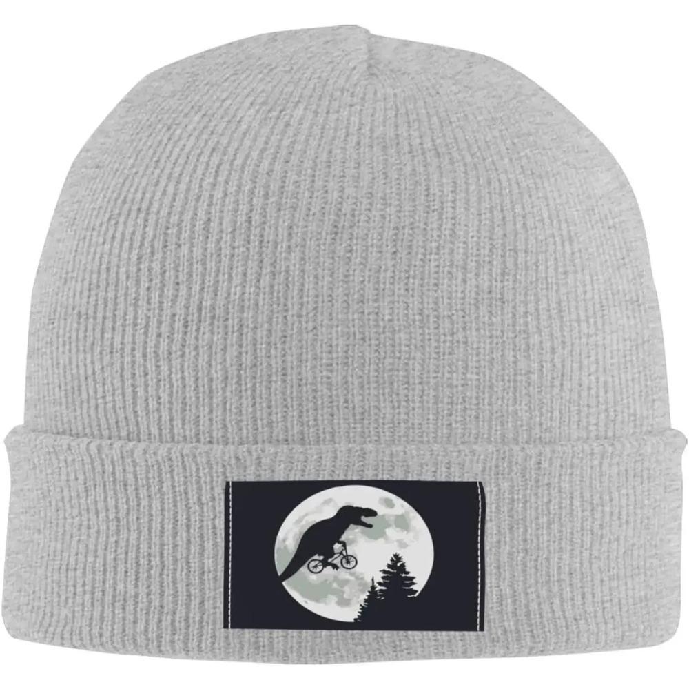 

Dinosaur Bicycle Moon Daily Unisex Beanie Hat for Unisex Women Acrylic Hat Winter Cozy Warm Stretch Thick Trendy Outdoor Knit Cap