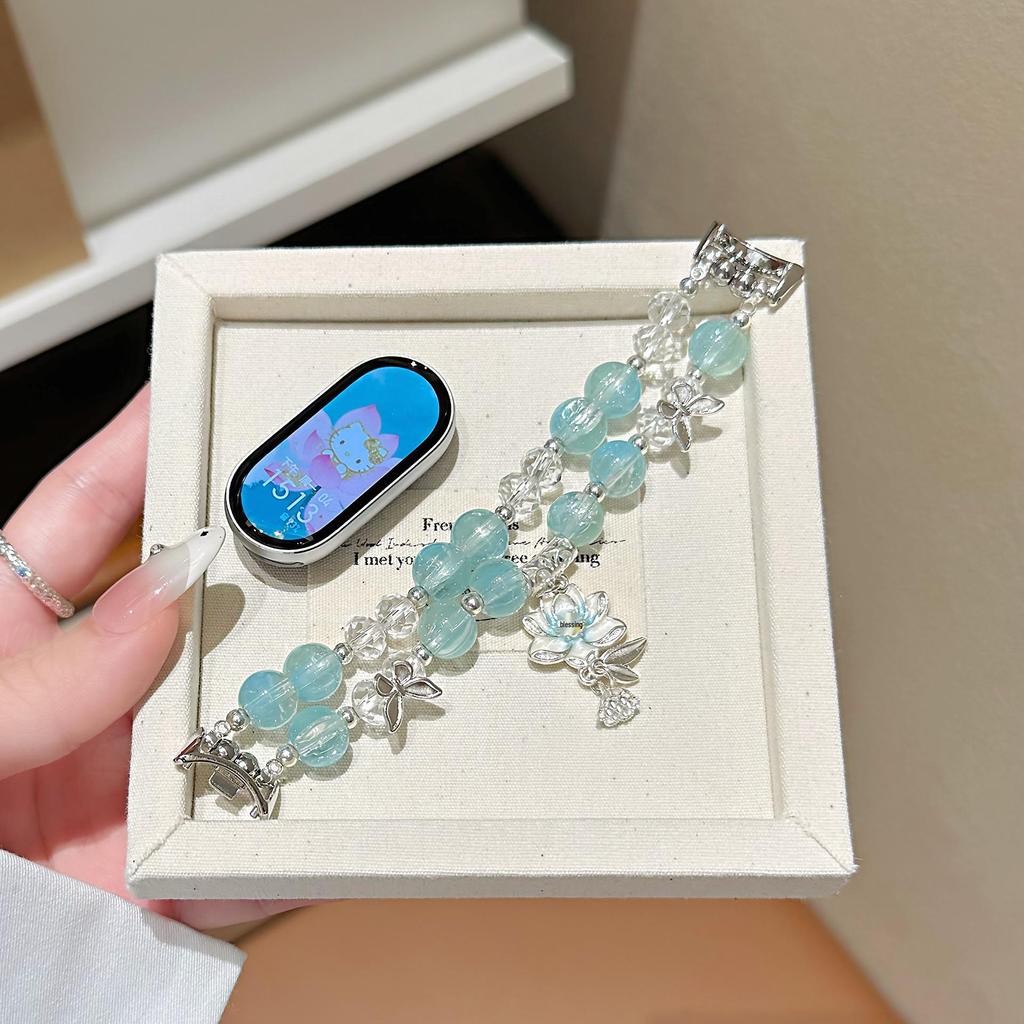 Glazed Lotus Beaded Strap for Xiaomi 10 Smart Band, Huawei GT6, and Apple iWatch 11