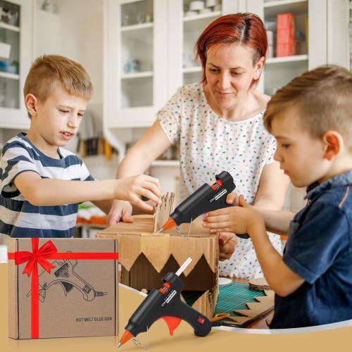 20W Glue Gun, 90-Second Rapid Heat-Up, Includes 30 Sticks, Lightweight, Quick-Drying, Leak and Burn-Resistant, Improved Stand, Strong Adhesive, Repair
